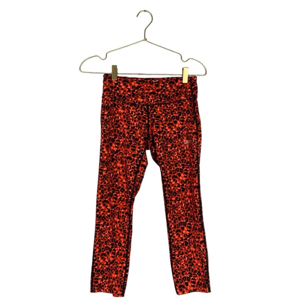 Nike Dri Fit Leopard Print Crop Leggings Womenโ XS Epic Run 270